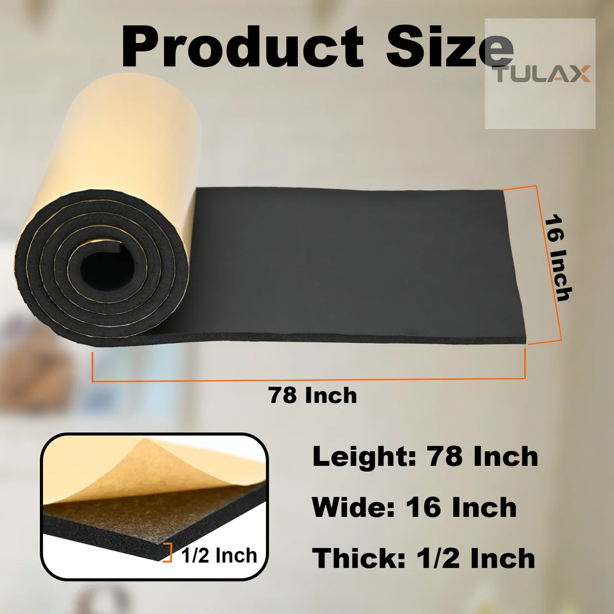 78x16x1/2 foam roll